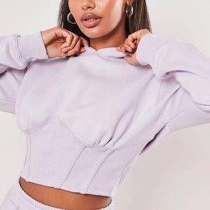 Missguided Corset Cropped Hoodie